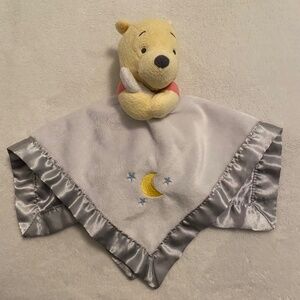 Winnie the Pooh Disney Baby Moon Stars Satin Plush Baby Security Blanket Lovey